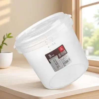 

1Pcs Transparent Sealed Plastic Bucket Rice Storage Container Kitchen Food Box Coarse Cereals Holder Plastic Box