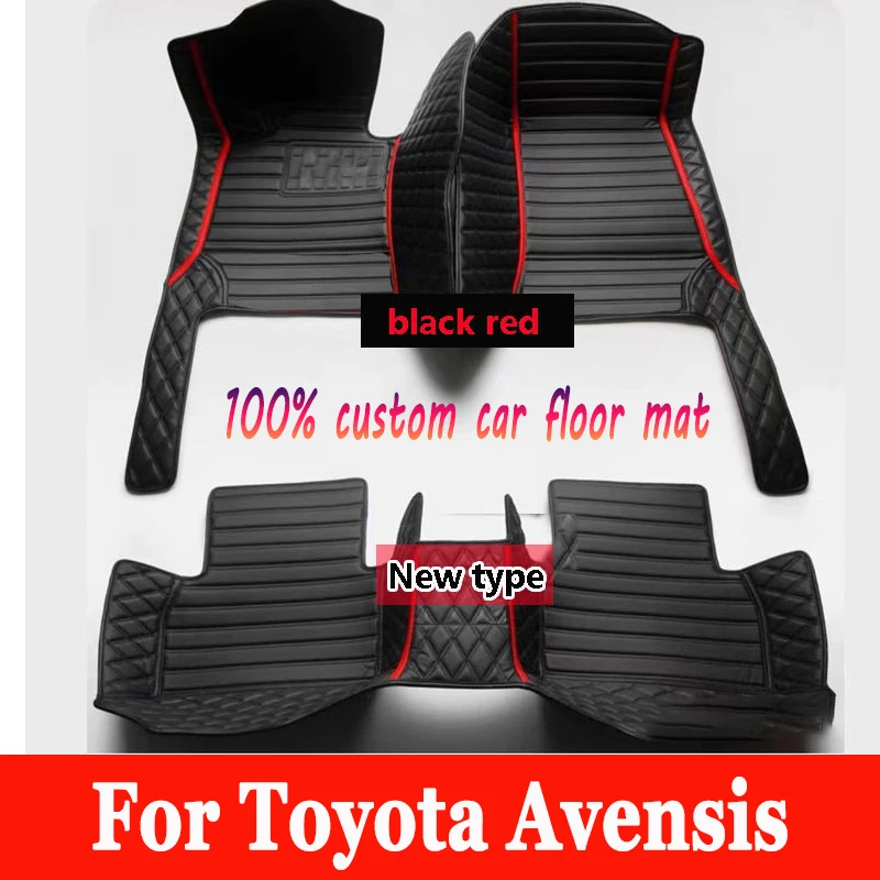 Car Floor Mats For Toyota Avensis T270 2010~2017Luxury Leather Mat Durable Waterproof Carpet Auto Rugs Car Accessories