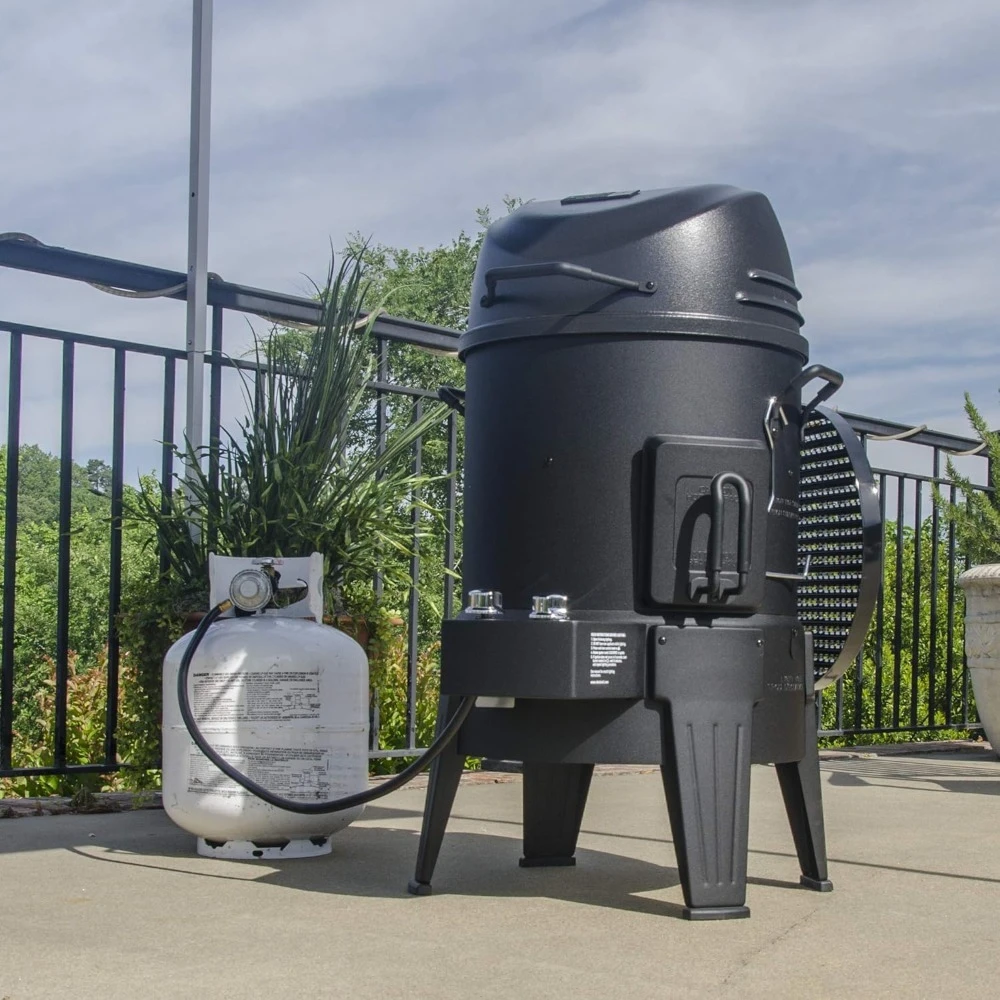 Store Best-Sellers TRU Infrared 3 in 1 Smoker Roaster and Gas Grill for Outdoor Cooking Black 23.1"D x 23.4"W x 36.2"H