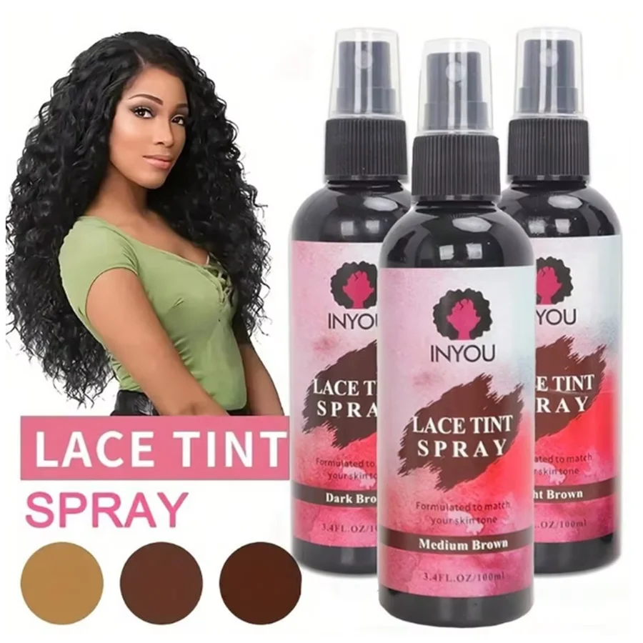 100ml Lace Tint Spray Wig Lace Dye Spray Natural Skin Tone Matching Quick Dry No Stain Lace Tinting Spray