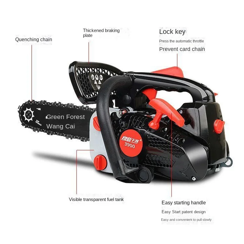 Imagem -03 - Potência Tecnologia Alemã Bamboo Chainsaw Motosserra a Gasolina Serra de Madeira Serra Elétrica de Alta Potência Carpintaria Doméstica 12 4900w Alta