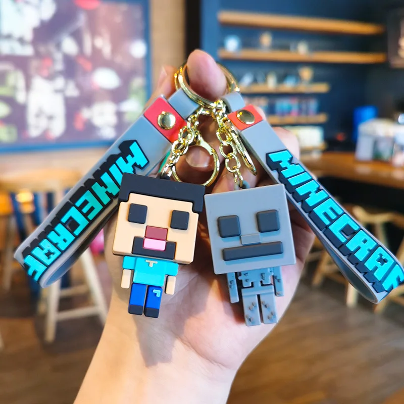 New Creativity My World 3D Sandbox Game Keychain Minecraft Couple Keychain Bag Pendant Cos Action Figure