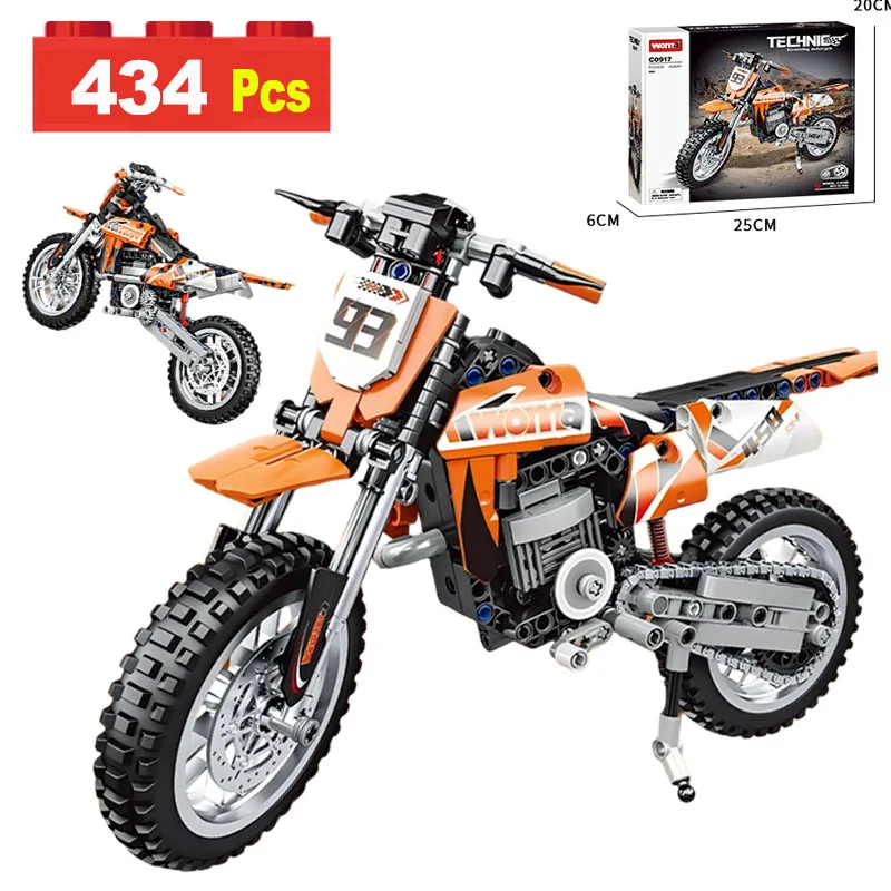 

MOC City Технический внедорожный мотоцикл Мото модель автомобиля Строительные блоки Гоночный мотоцикл Транспортные средства Кирпичи Игрушки для подростков Подарки
