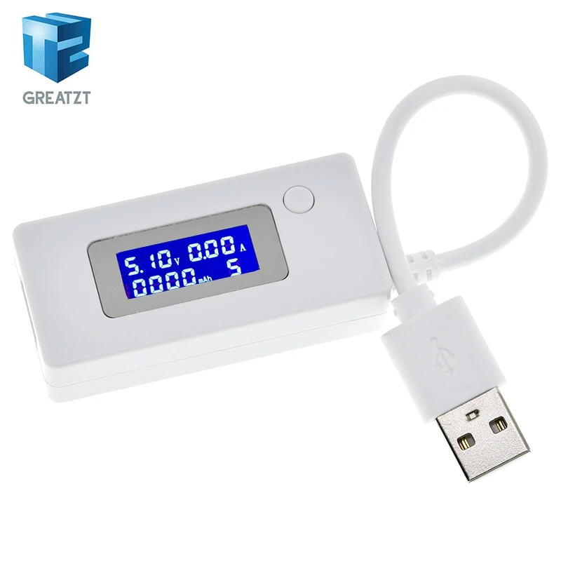 GREATZT 1/2/4PCS LCD Micro USB Charger Battery Capacity Voltage Current Tester Meter Detector +Load Resistor 2A/1A with Switch