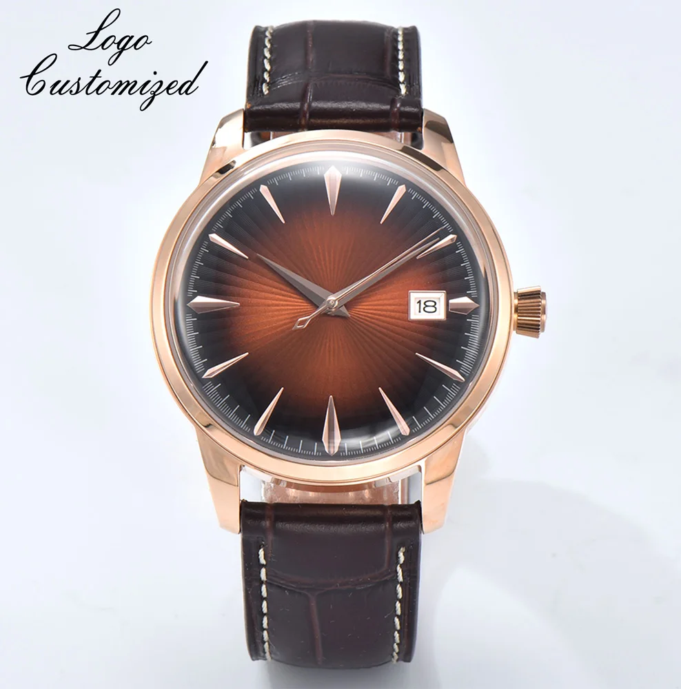 NH35 Cocktail Automatic Watch Men Waterproof Wristbatch Double Dome Sapphire Crystal Case Dive Clock Date Watch Customized Logo