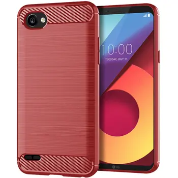 Měkké silikonové pouzdro pro LG Q6 plus Q6+ držák a stojan nárazuvzdorný kryt pro LG Q6 alpha LG Q6 lgq6 kartáčované uhlíkové vlákno matné pouzdro 10 nejlepší prodej Panel LG Q6 - №6