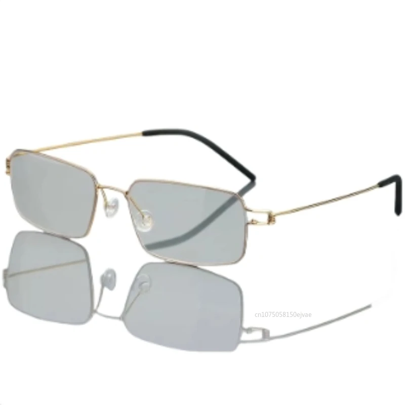 رجال الأعمال نظارات للقراءة سبائك التيتانيوم الإطار الذكور مد البصر طول النظر الشيخوخي وصفة طبية مكافحة نظارات الضوء الأزرق + + 4