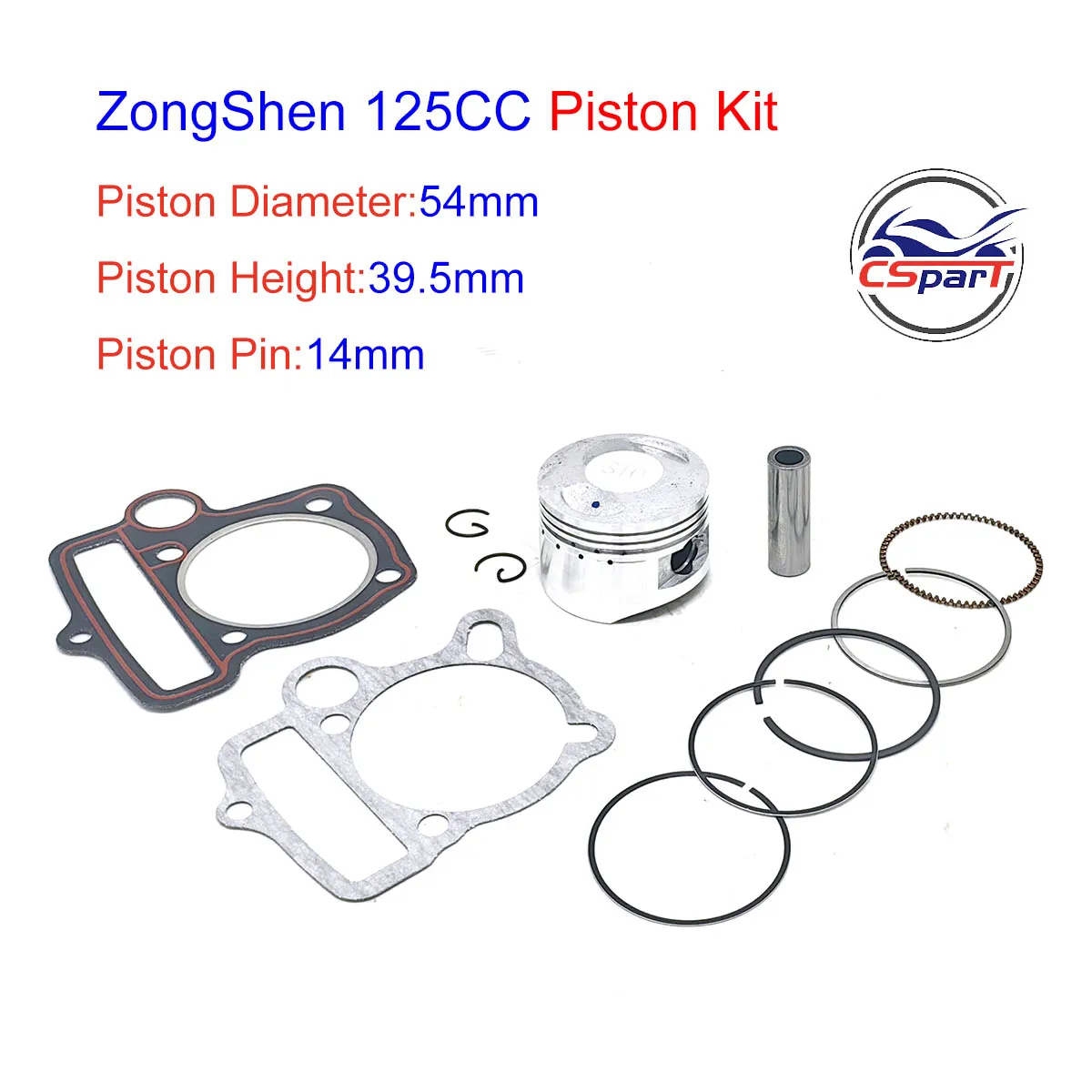 54MM 14MM 125CC 138CC Piston Rings Gasket Kit 1P54FMI Lifan ZongShen Kaya Xmotos Apollo orion Loncin kids Dirt Pit Bikes Parts