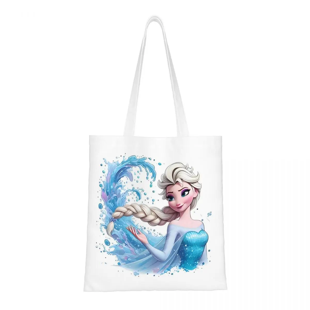 Frozen Elsa Princess Cartoon Tote Bags Women Handbag Canvas Student Queen Shoulder Bag Printed Shopping Bag