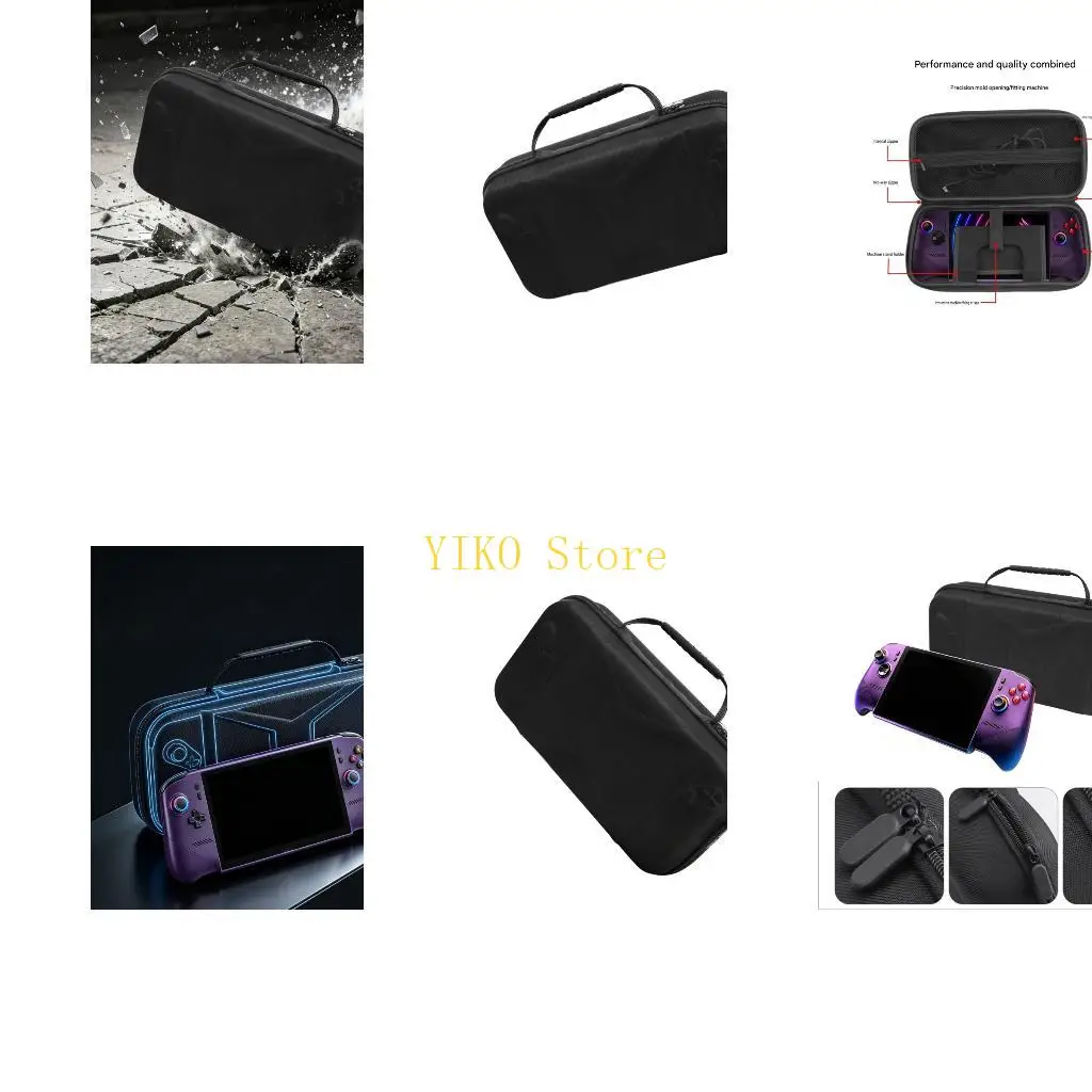 K32C Hard Shell Handheld Game Device Storage Bag With Shaped Tray for 8 EX Ai+, Fleece Lining, Accessory Layer, Shelf Storage, &