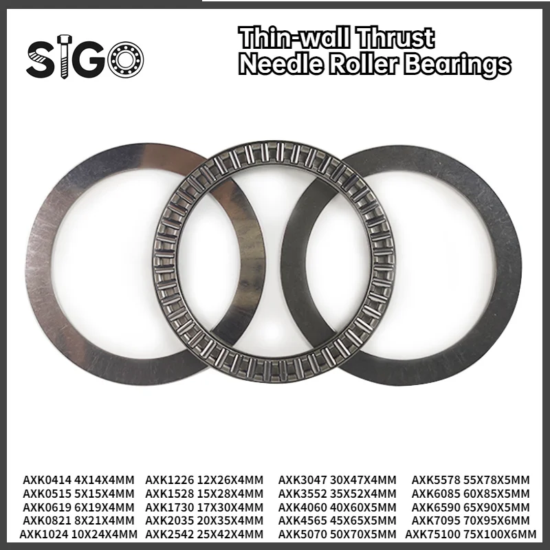 1/2/4/5/10PCS Thin-wall Thrust Needle Roller Bearing AXK0414 3in1 0515 1619 0821 1024 1226 1528 1730 2035 2542