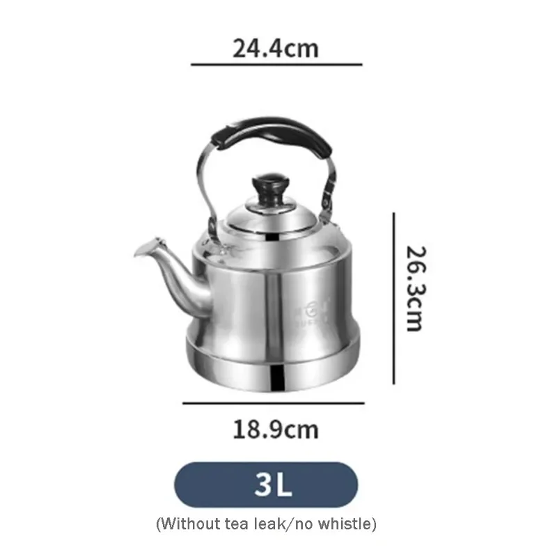 

1.5L/2L/3L 304 Stainless Steel Boiling Water Kettle Home Teapot For Tea Brewing In Mug Hot Pot Restaurant Add Soup Kettle