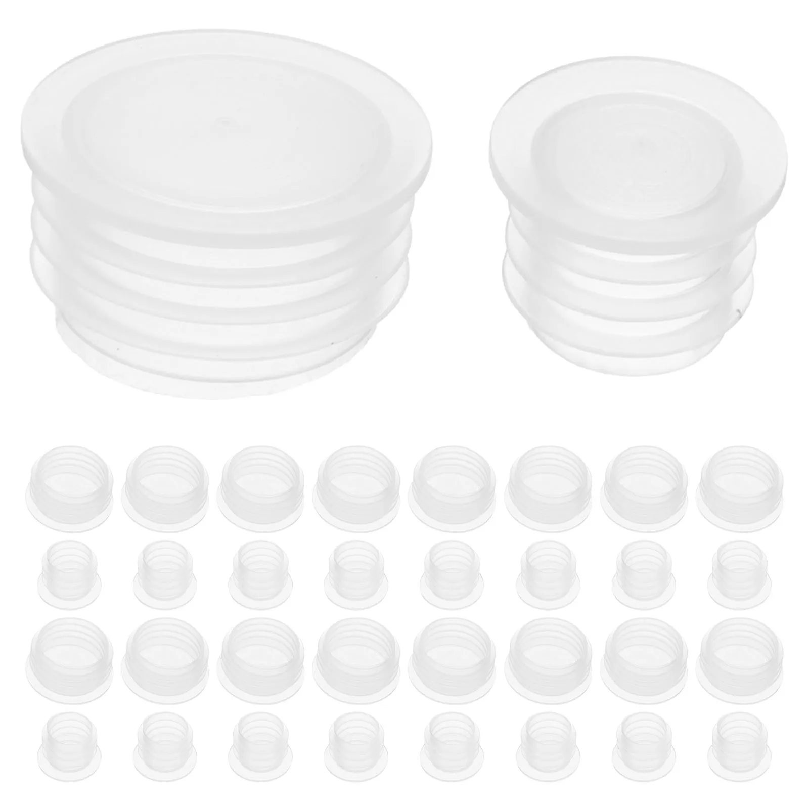 

200pcs Bottle Caps White 3 Ring 10 16 Size Leak Proof Seal Protective Replacement Leak-Proof Bottle Lids Lids for Daily Use