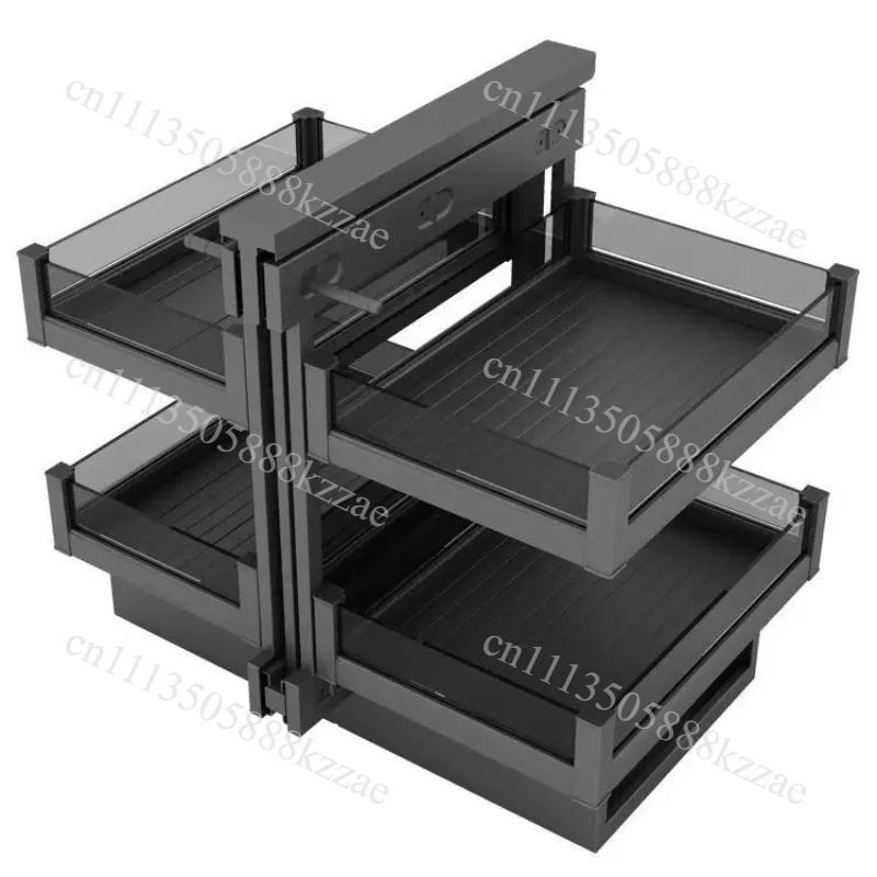 Cabinet Corner Basket, Full Open Kitchen Seasoning Dish Basket, Drawer Type Large-capacity Corner Storage Cabinet Basket