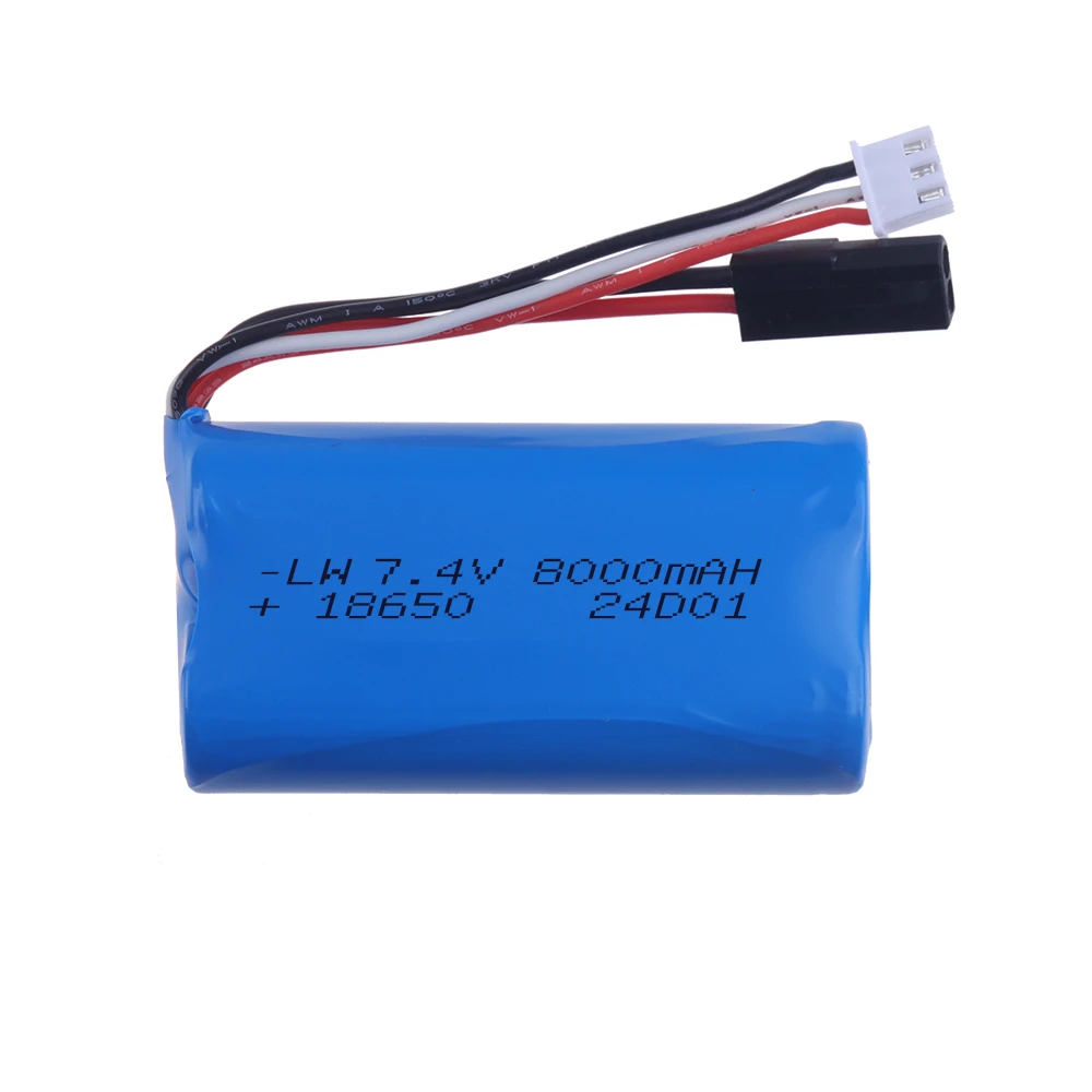 (5500 Plug) 18650 7.4V 8000Mah Battery, for MJX T40C F39 F49 T39, BG1518 BG1513 BG1515 BG1507 BG1506 RC Toys cars boat Parts