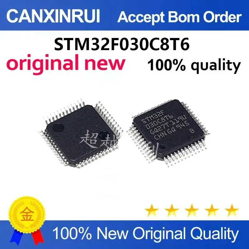 (5-100pieces)Brand new original STM32F030C8T6 SMD LQFP48 32-bit microcontroller chip