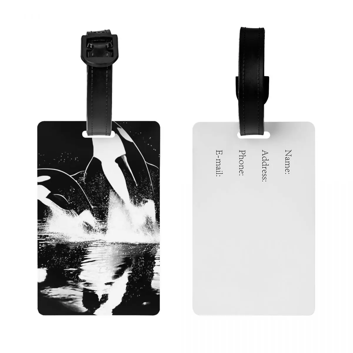 Orca المائية البحر المحيط القاتل الحوت علامات الأمتعة حقيبة الملحقات السفر الأمتعة الصعود علامة التسمية حامل معرف اسم العنوان #4