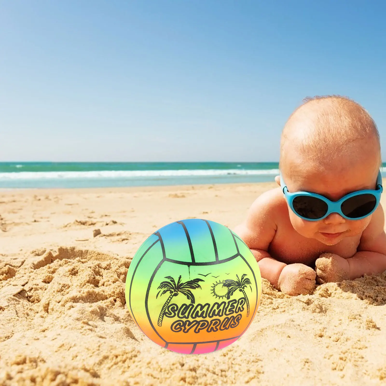 

3 pcs 16 Cm Rainbow Bouncy Balls Eco-Friendly Pvc Kids Playground For Outdoor Beach Activities Gradient Ball Play Outside For