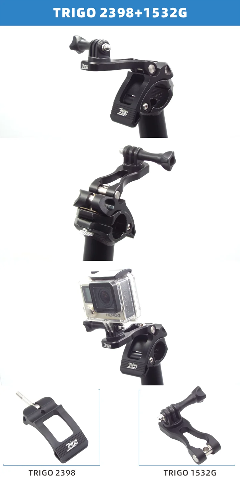 Trigo Cycling Scheinwerfer halterung Kamera halter für fnhon da hon k3plus faltbare Fahrrads chaft Gopro Halterung Fahrrad zubehör – Detail 3