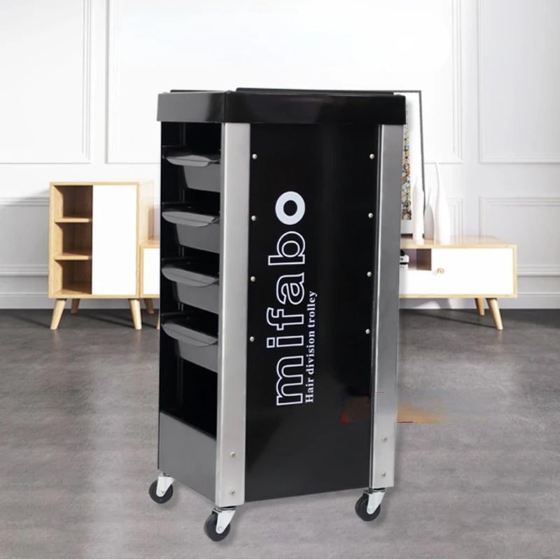 

Barber's Essential Simple Auxiliary Car Barbershop Special Wheeled Hot Dyeing Storage Mobile Multilayer Tool Cabinet