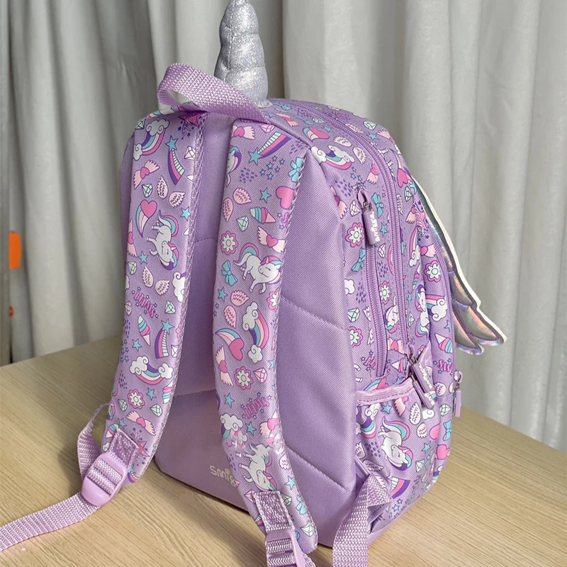 Genuine Australian Smiggle Student Schoolbag, Roxo Asas e Stress Relief Mochila, Água Cup Pen Bag, Presente do estudante, Novo, 2024