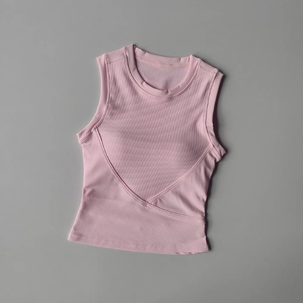 

Racerback Sports Bra - Women's Seamless Workout Top with Fixed Cups, Supportive Fitness Bra for High Impact Training