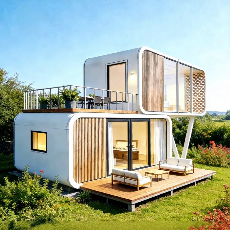 Factory Direct Sales Modern Luxury Design Space Capsule House Modular apple Cabin Detachable Prefabricada apple Cabin House