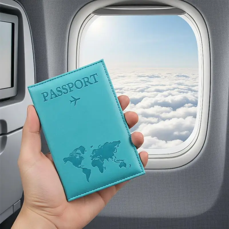 PU Leather Passport Holder Scratch Resistant Document Organizer for Men Women Birthday Travel Gift 1PC