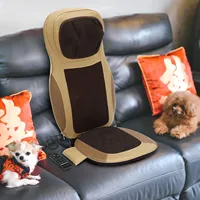 Massage Chair Neck & Back Full Body Back Massager for Shoulder Waist Portable Shiatsu Kneading Seat Massager  Black/beige