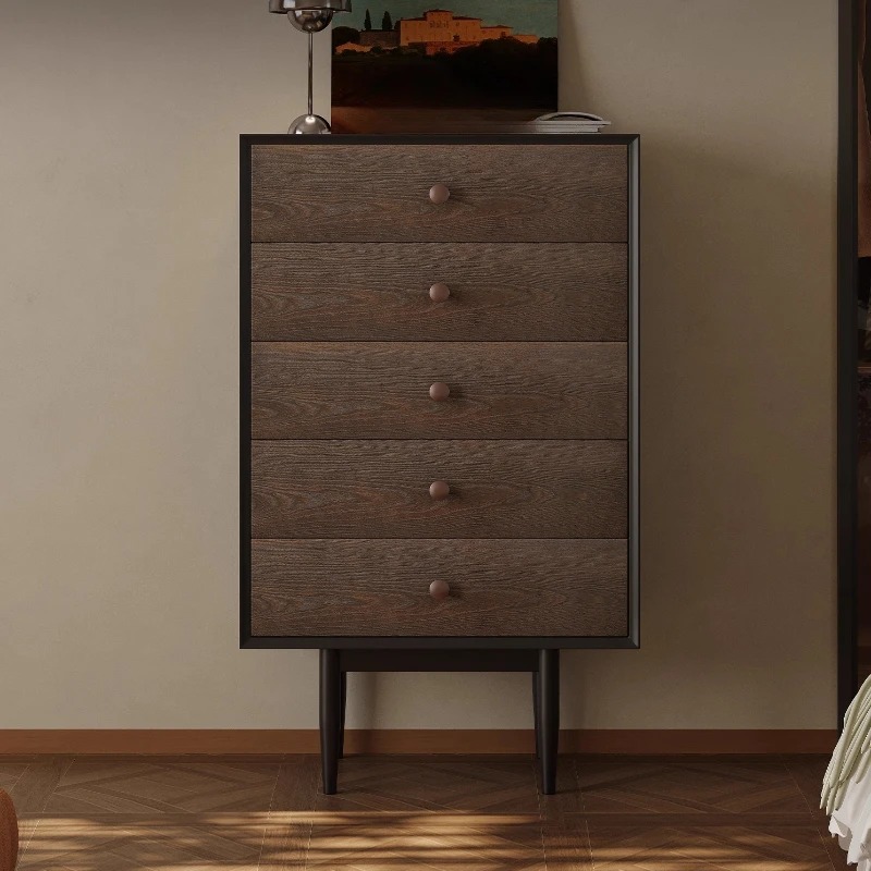 

Medieval style chest of drawers, large-capacity storage locker against the wall of solid wood