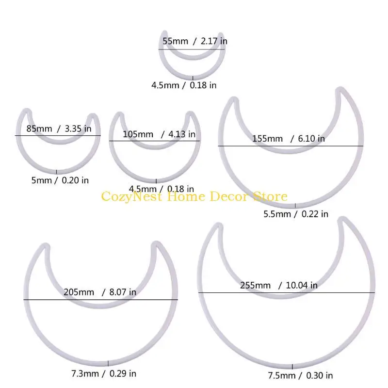 92MF Dream Catcher Making Supplies White Plastic Moon Pattern Home Decoration