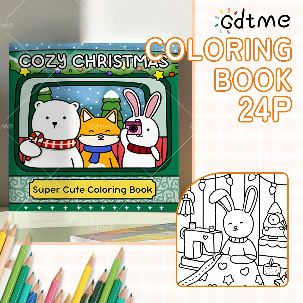 COZY CHRISTMAS Coloring Book for Adults Featuring Cartoon Bold-easy Patterns for Relaxation Kids DIY Painting Drawing Books ﻿