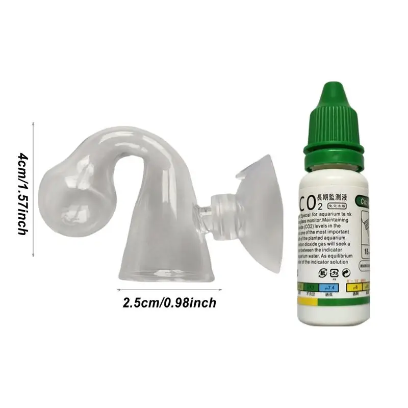 Aquarium CO2 Indicator Solution 15ml Fish Tank Long-Term Monitor CO2 Test PH Liquid ForAquatic Plants (Used with Drop Checker)