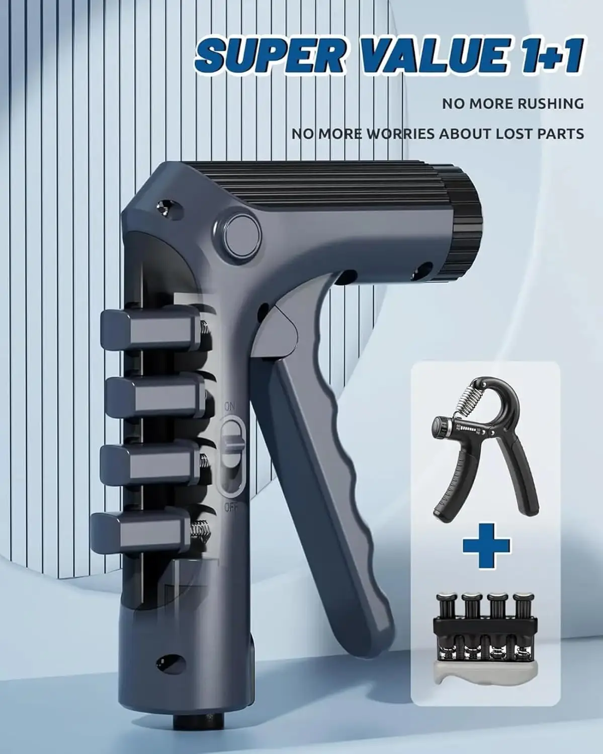 Grip Strength Trainer with Finger Exerciser 2 in 1, Digital Counter Adjustable Hand Grip Strengthener, Forearm Strengthener Wris