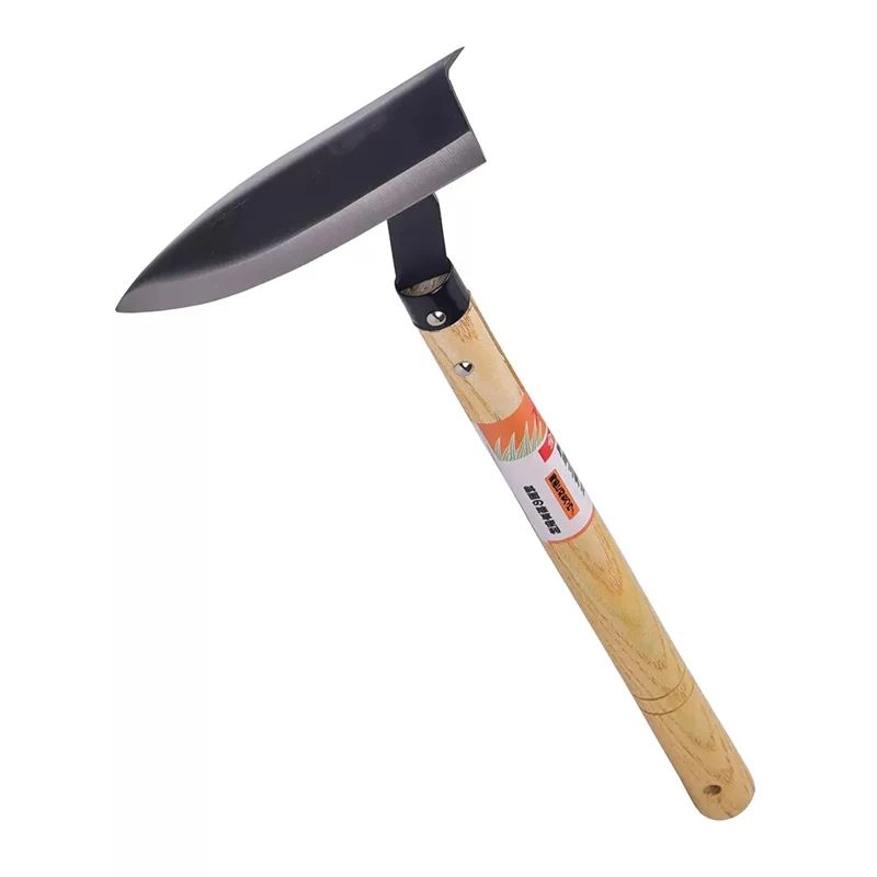 

Small triangular hoe garden tool archaeological excavation with shovel tool weeding planting flowers and vegetables