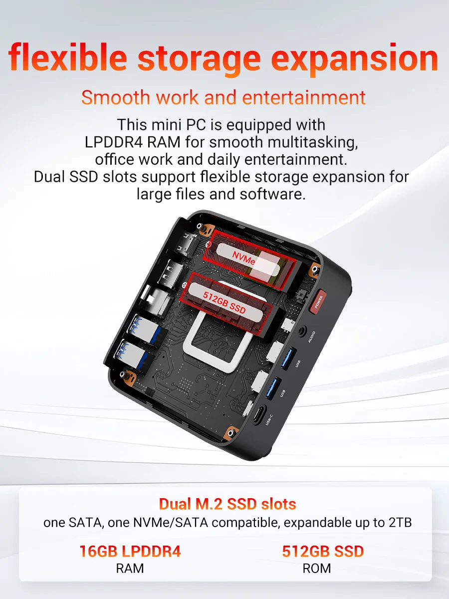 FIREBAT 2026 Mini PC R3 AMD Ryzen 3 4300U LPDDR4 8GB 16GB RAM 256GB 512GB SSD Windows11 Pro Wifi6 BT5.2 Support 4K 60Hz Desktop Computer