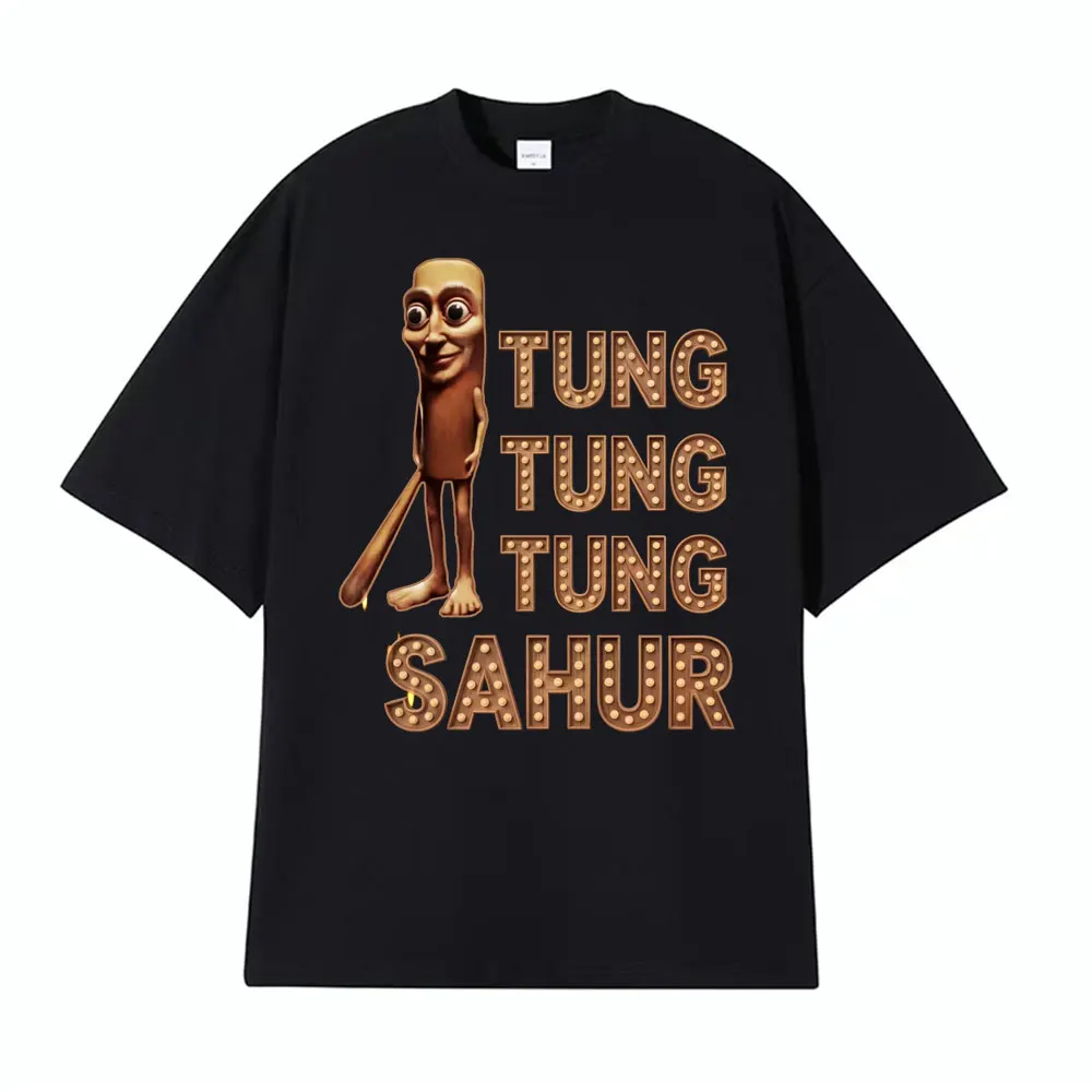 

Funny Tung Tung Tung Sahur Italian Brainrot Meme T Shirt Unisex Humor Short Sleeve T-shirts Men Casual Hip Hop Oversized T-shirt