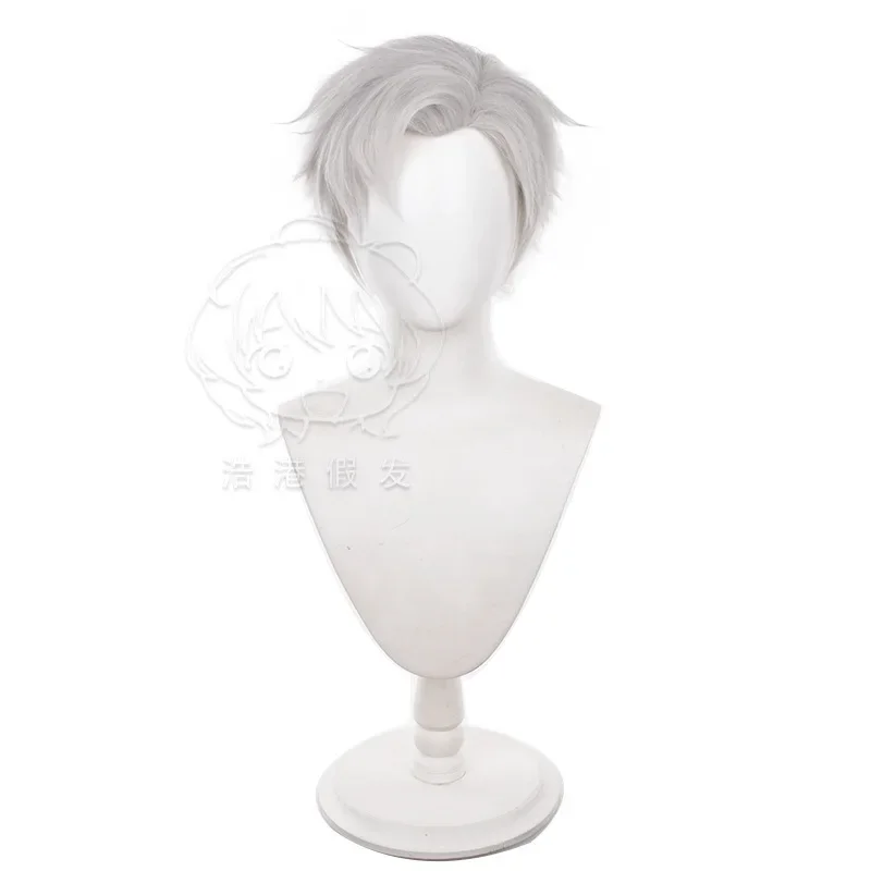 Cosplay Wig Game Love and Deepspace Sylus Cosplay Wig Costume Accessories Halloween Party Unisex Gray Short Hair Anime Prop