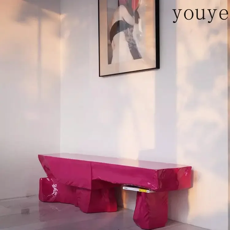 N10 Nordic designer creative footbench, personalized artistic minimalist casual bench, living room and bedroom shoe-changing ben