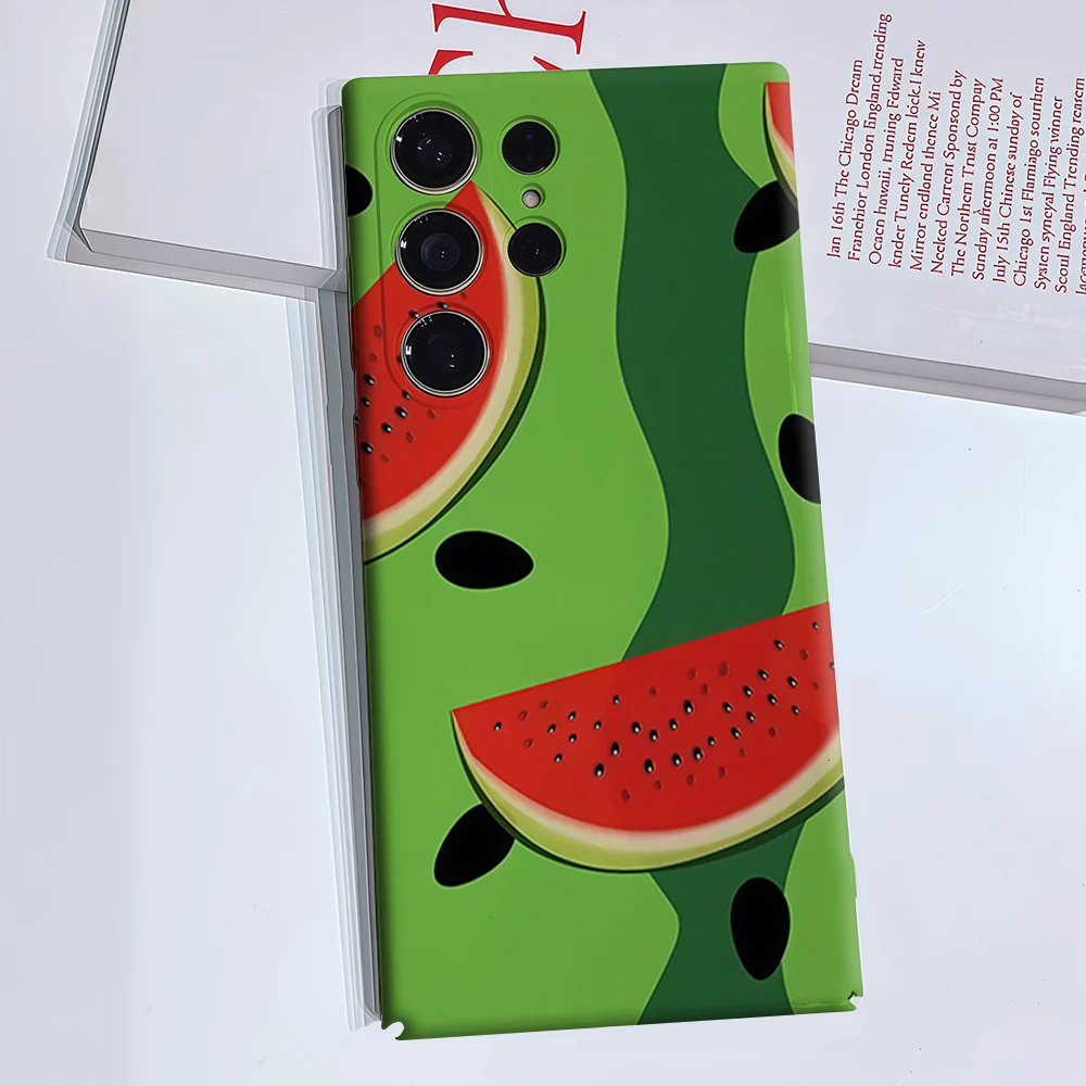 Watermelon Slice Phone Case for Samsung Galaxy S26 S25 S24 S23 Ultra Plus Luxury Double-layer anti-fall Back Cover