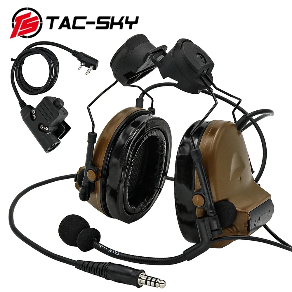 

TAC -SKY TSCII Tactical Headset Helmet Bracket Shooting Headset Military Noise Cancelling Airsoft Headphones and Tactical PTT