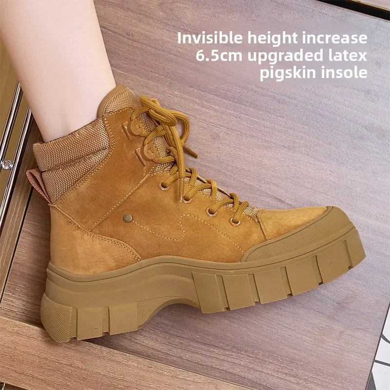 Women's Hiking Shoes Height Increasing Workwear Boots Thick Soled Fashionable Outdoor Camping and Tourism Women's Tactical Boots