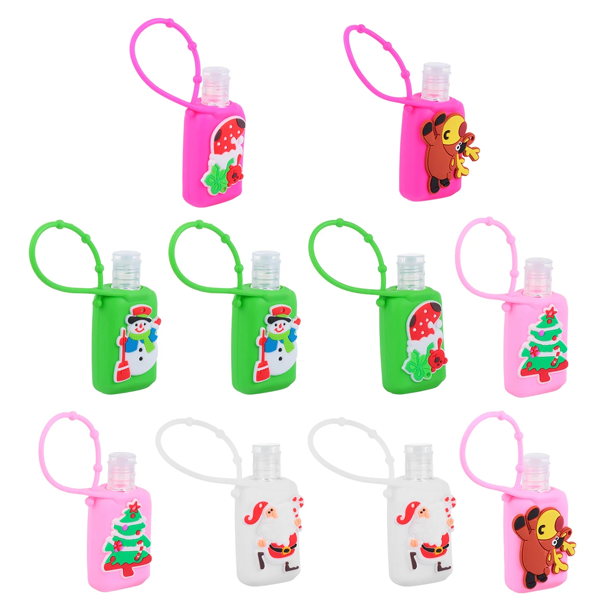 

10set Silicone Hand Bottles Refillable Leak-Proof Travel Size Empty Dispenser Portable Reusable with for School