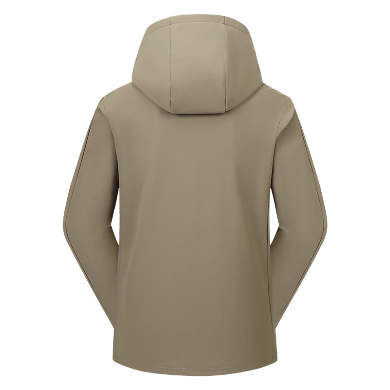 Men's Autumn and Winter Windproof and Warm Softshell Jacket with Hood, Zipper Coat That Is Durable, Comfortable and Versatile, Suitable for Daily Commuting and Outdoor Hiking Activities