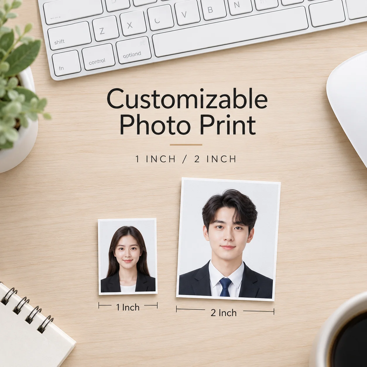 Custom Photo ID Picture Service Retouch Passport‑Style 1 inch 2 inch Photos Kindergarten Entry Wedding Registration Photo Old