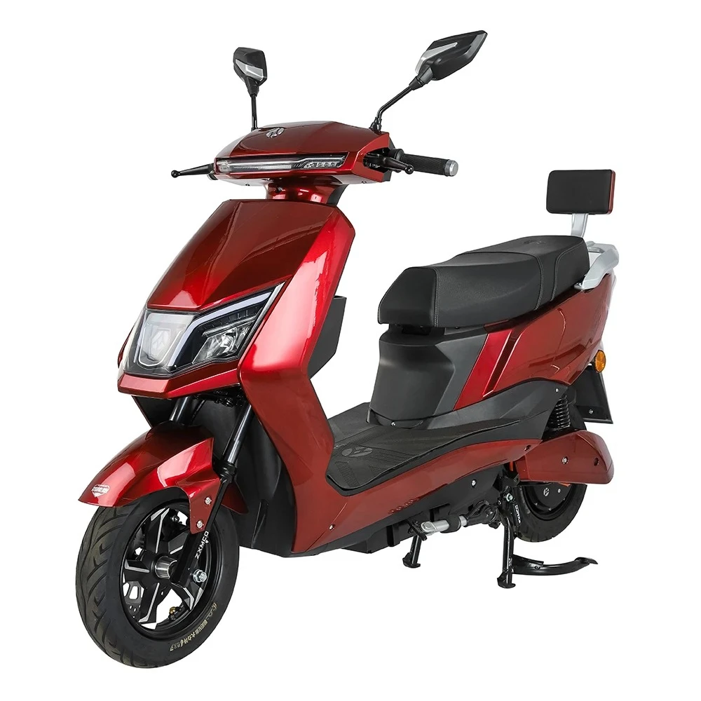 

72V 1000W Electric Motorcycle for Adults, Red Color E-Scooter, 80-100KM Long Range, Removable Battery, Dual Disc Brakes