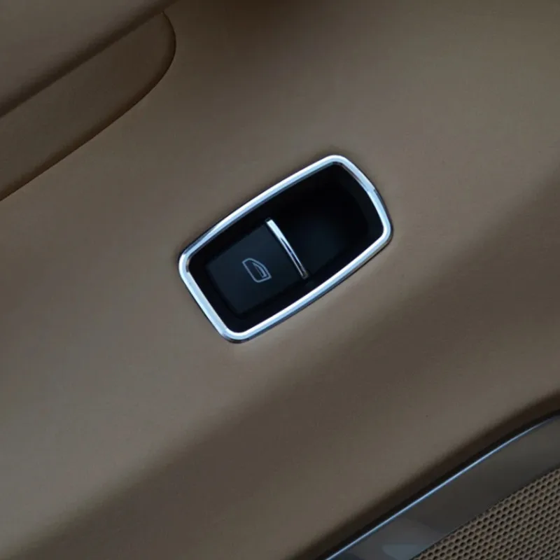 Interior Stickers Car Window Lift Button Panel Decorative Frame Trim Stickers For Porsche Panamera Cayenne Macan Interior Access