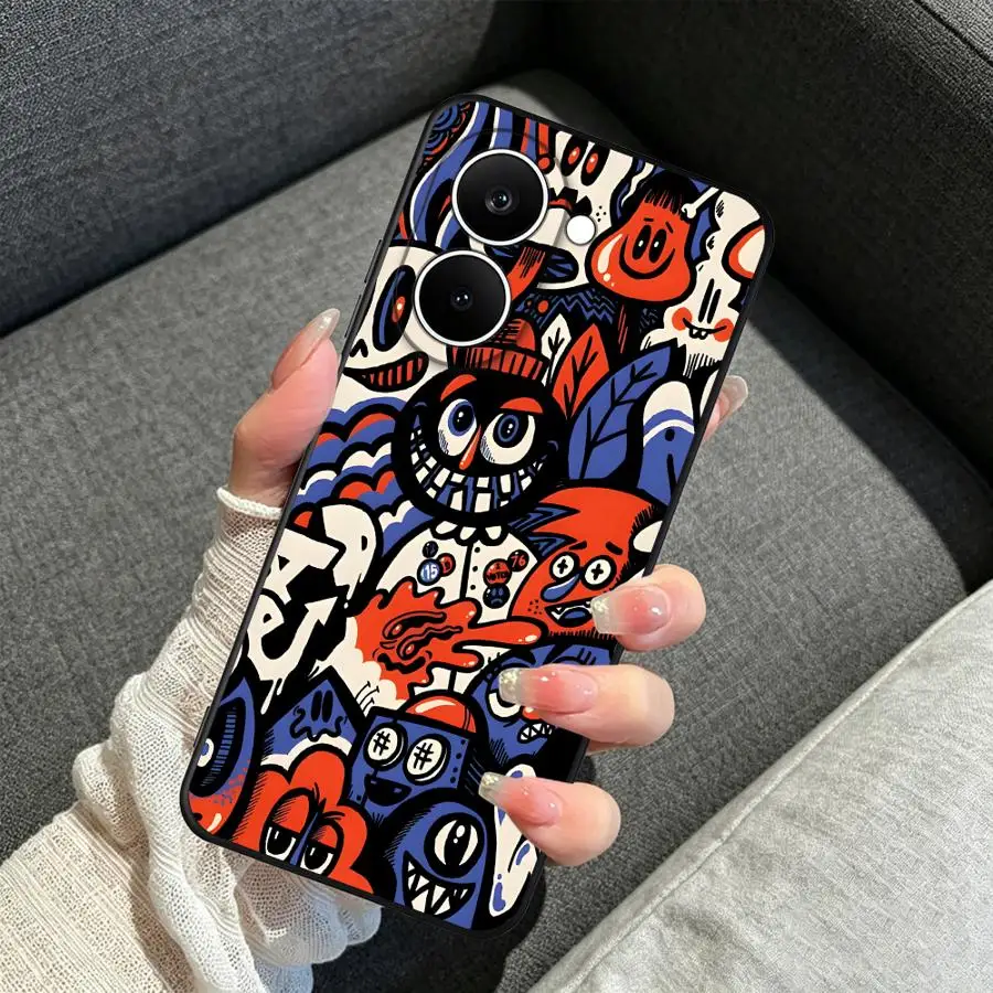 Retro Monster Graffiti Case for Xiaomi Mi 17 Pro Max 17T 11 12X 12 10T 15T 14 12T 11T 13 Lite Phone Cover