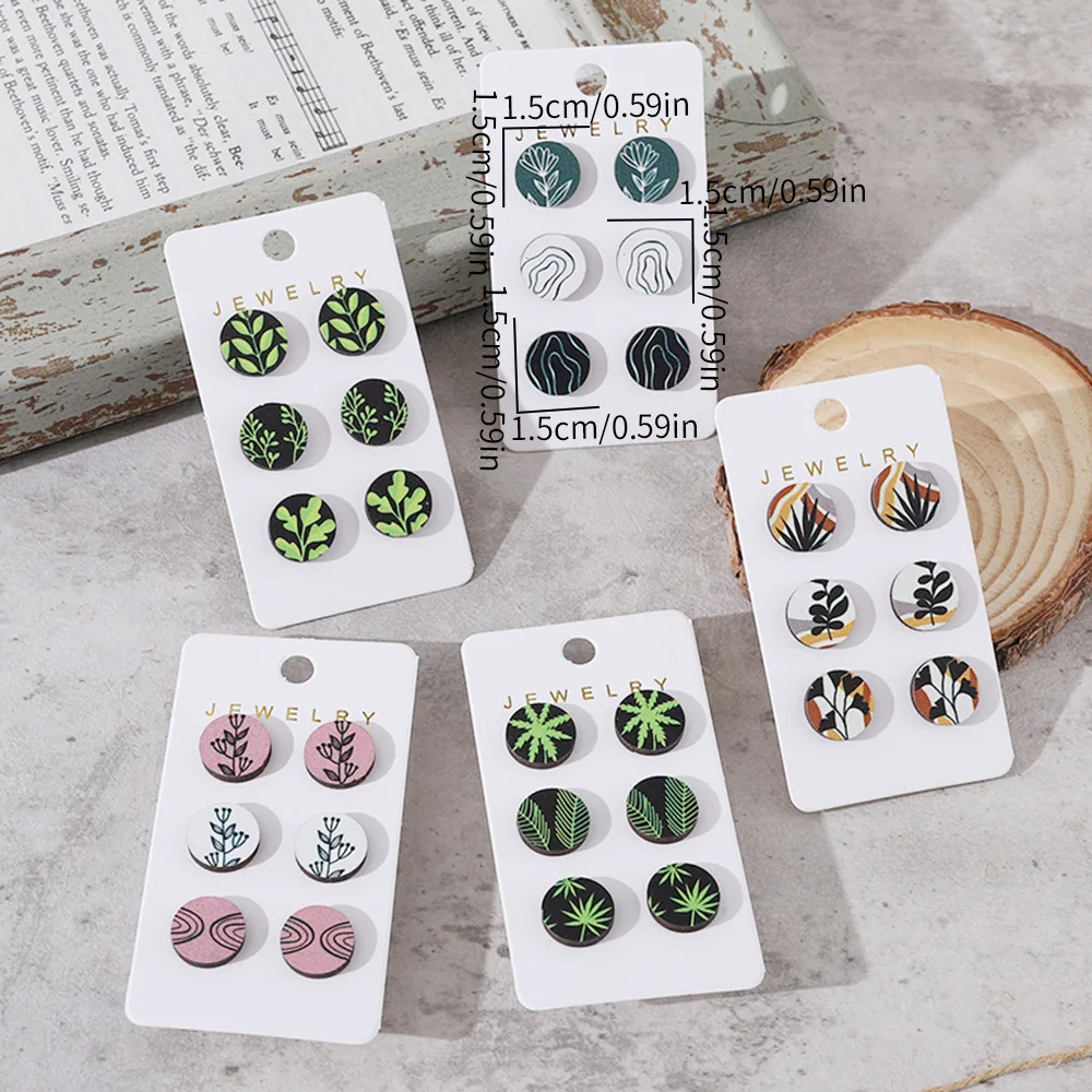 Wholesale Jewelry for Resale 2026 Summer New Inspired Design Cute Floral Fresh Red Flower Wood Stud Earrings Collection Card