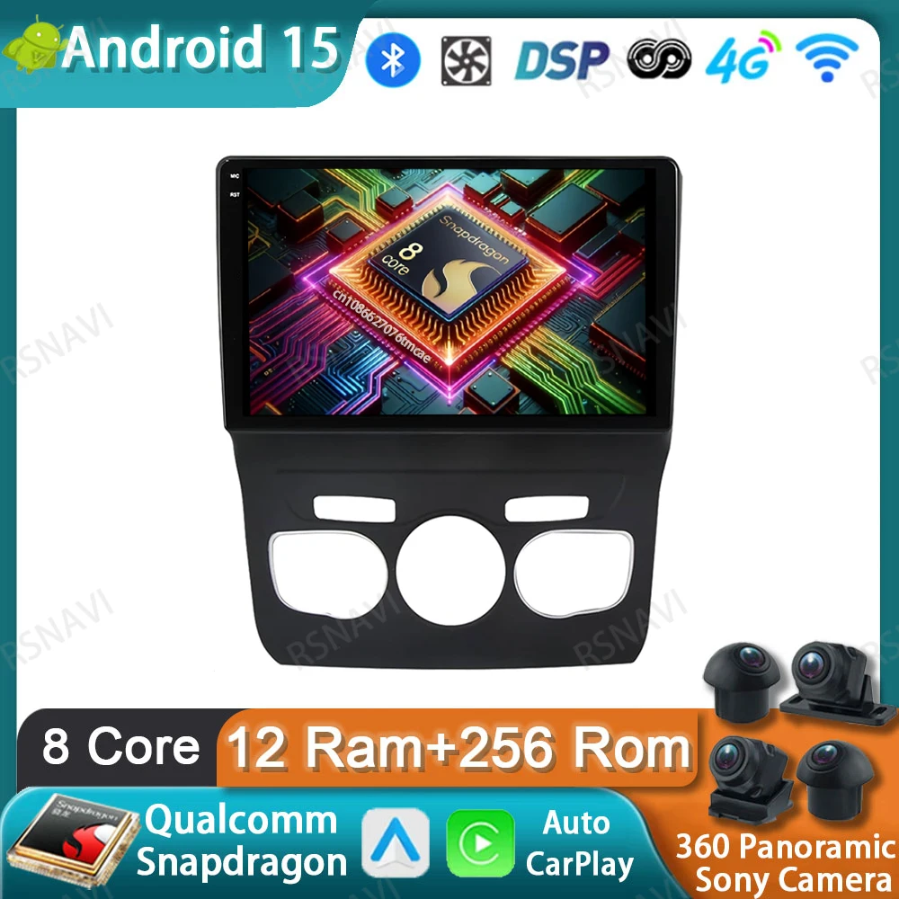 

Car Radio Android 15 For Citroen C4 C4L DS4 2013-2016 DSP BT 5G WIFI Navigation Stereo GPS QLED Head Unit Qualcomm Viedo Player